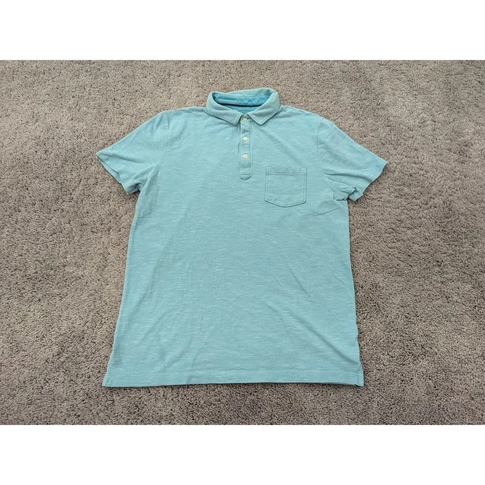 Banana Republic Polo Shirt Mens Large Green Organic Cotton Pique Preppy